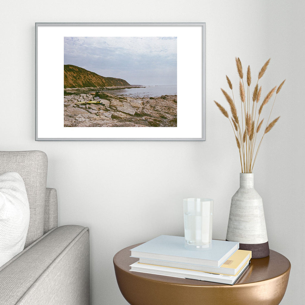 DENY Designs rocky beachside Metal Framed Art Print
