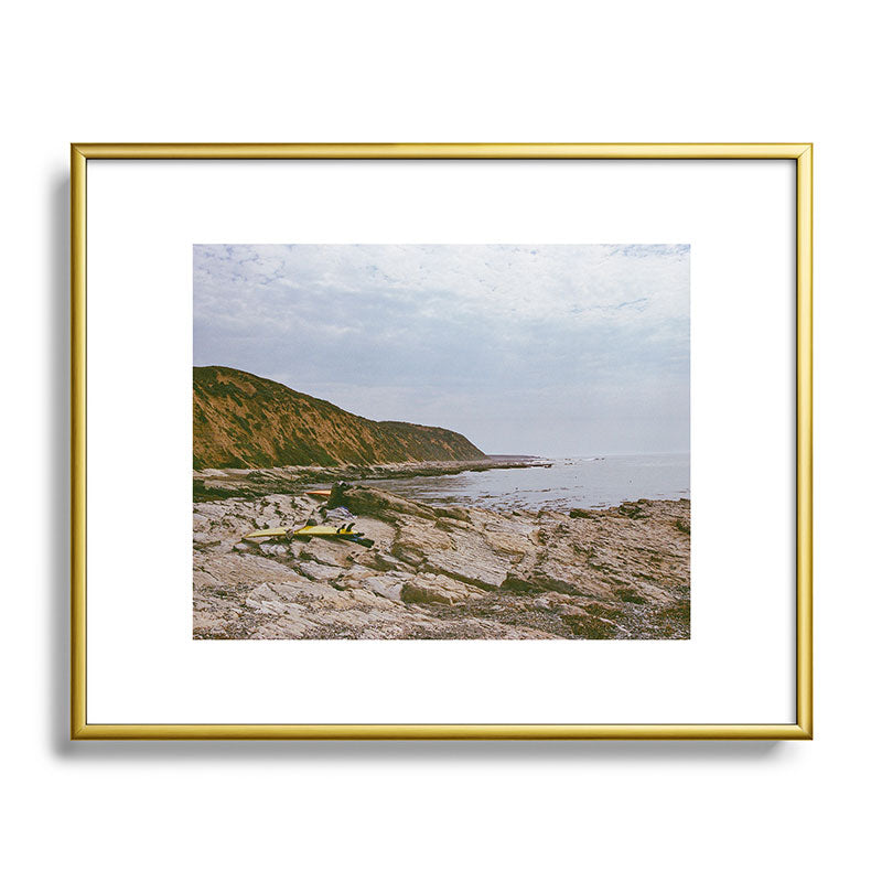 DENY Designs rocky beachside Metal Framed Art Print