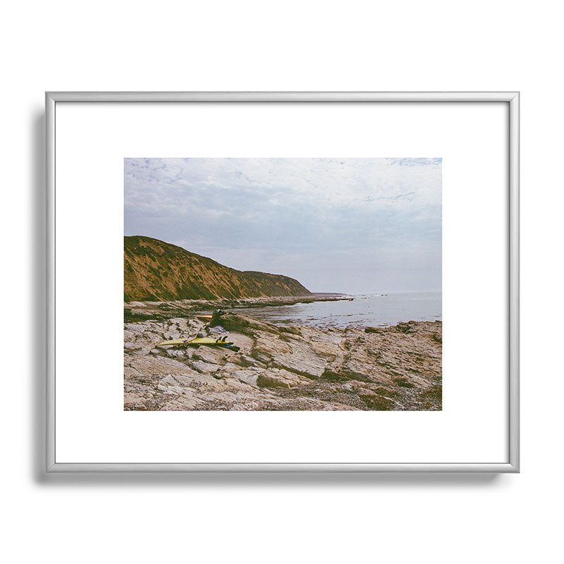 DENY Designs rocky beachside Metal Framed Art Print