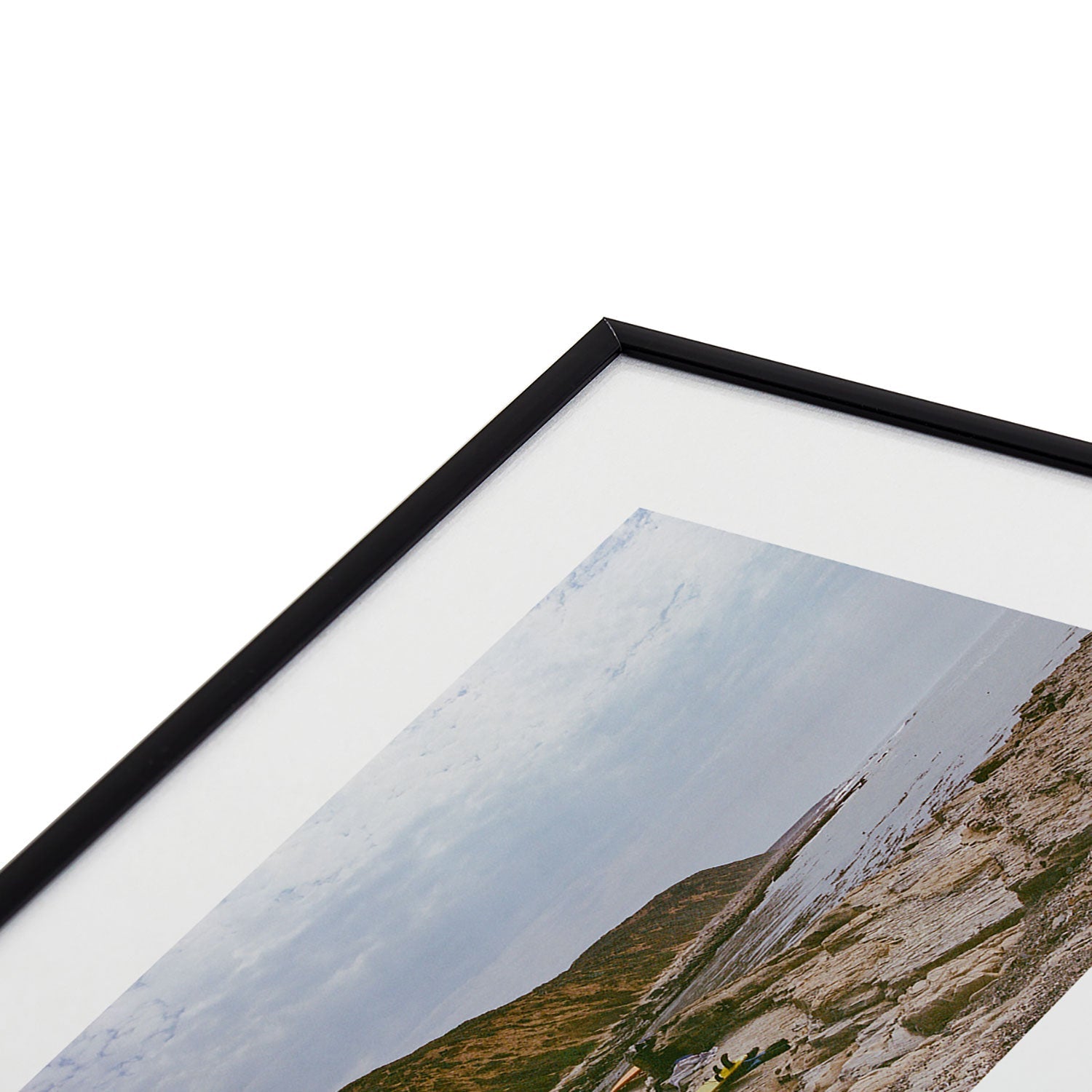DENY Designs rocky beachside Metal Framed Art Print
