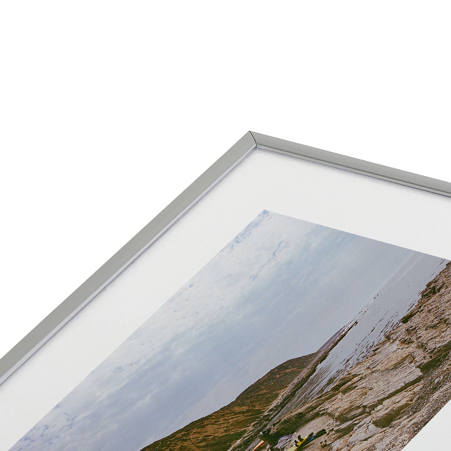 DENY Designs rocky beachside Metal Framed Art Print
