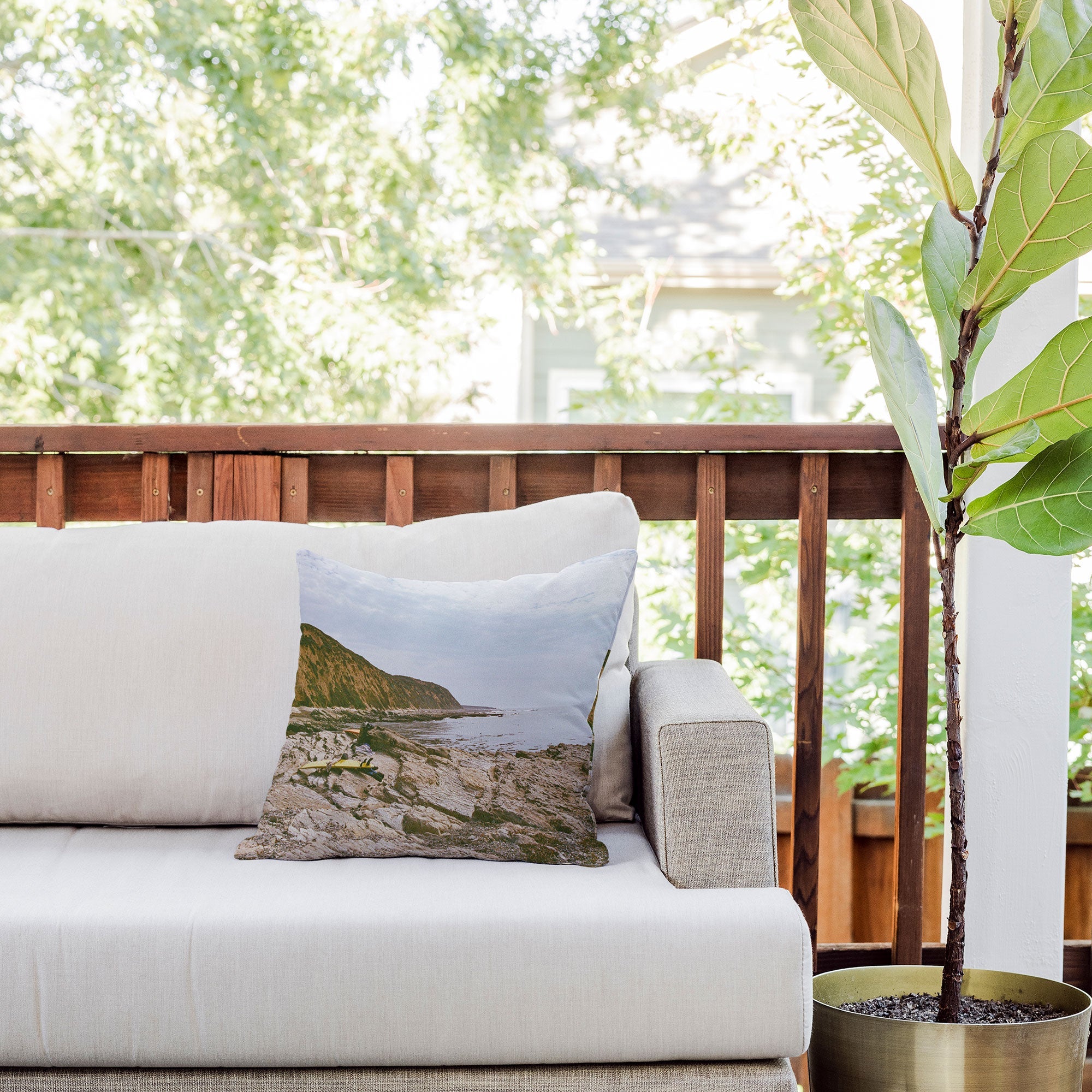 DENY Designs rocky beachside Outdoor Throw Pillow