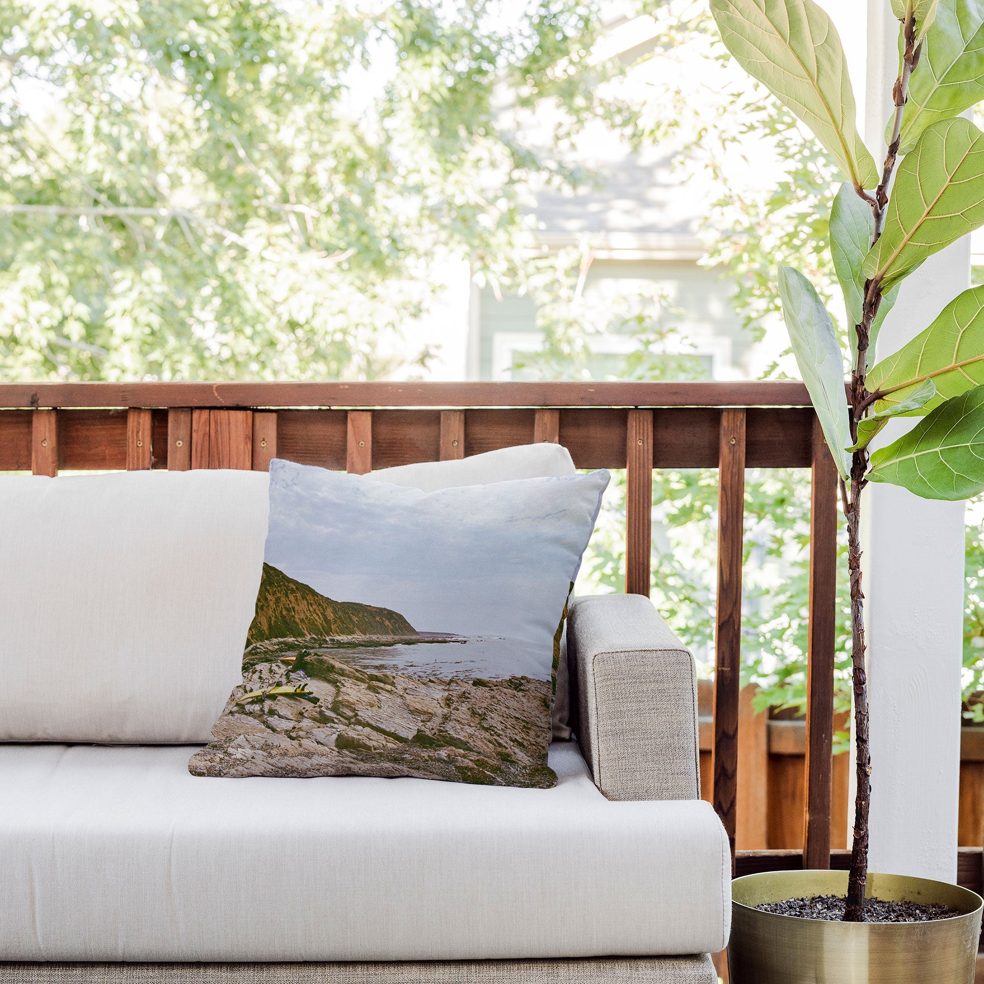DENY Designs rocky beachside Outdoor Throw Pillow