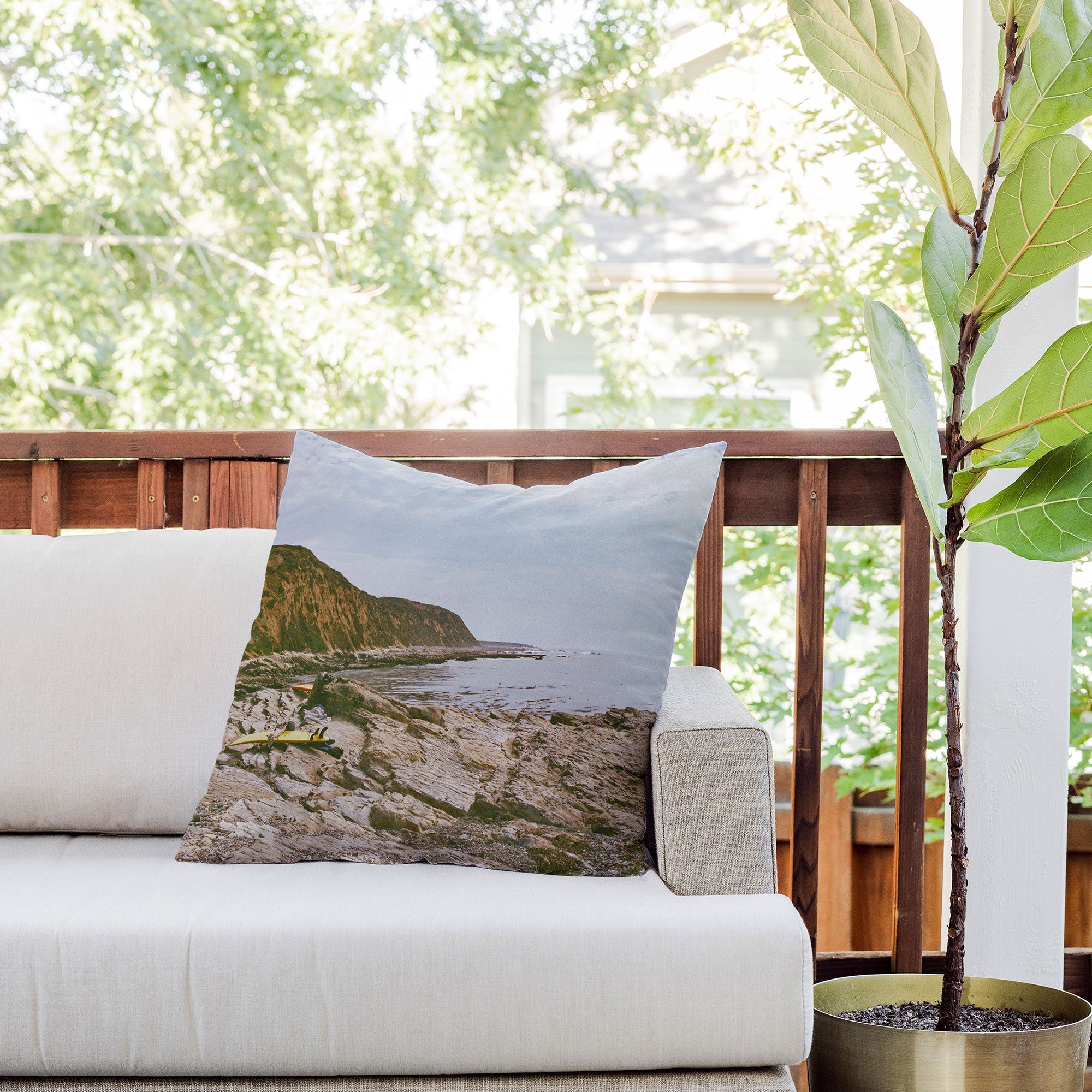 DENY Designs rocky beachside Outdoor Throw Pillow