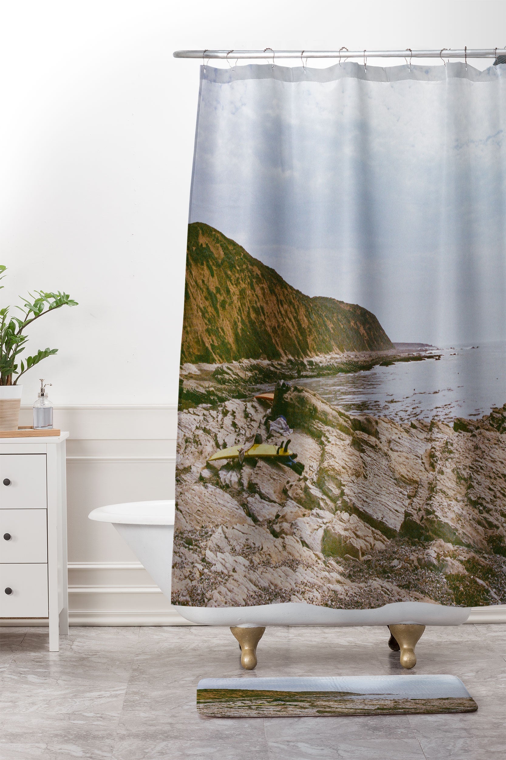 DENY Designs rocky beachside Shower Curtain And Mat