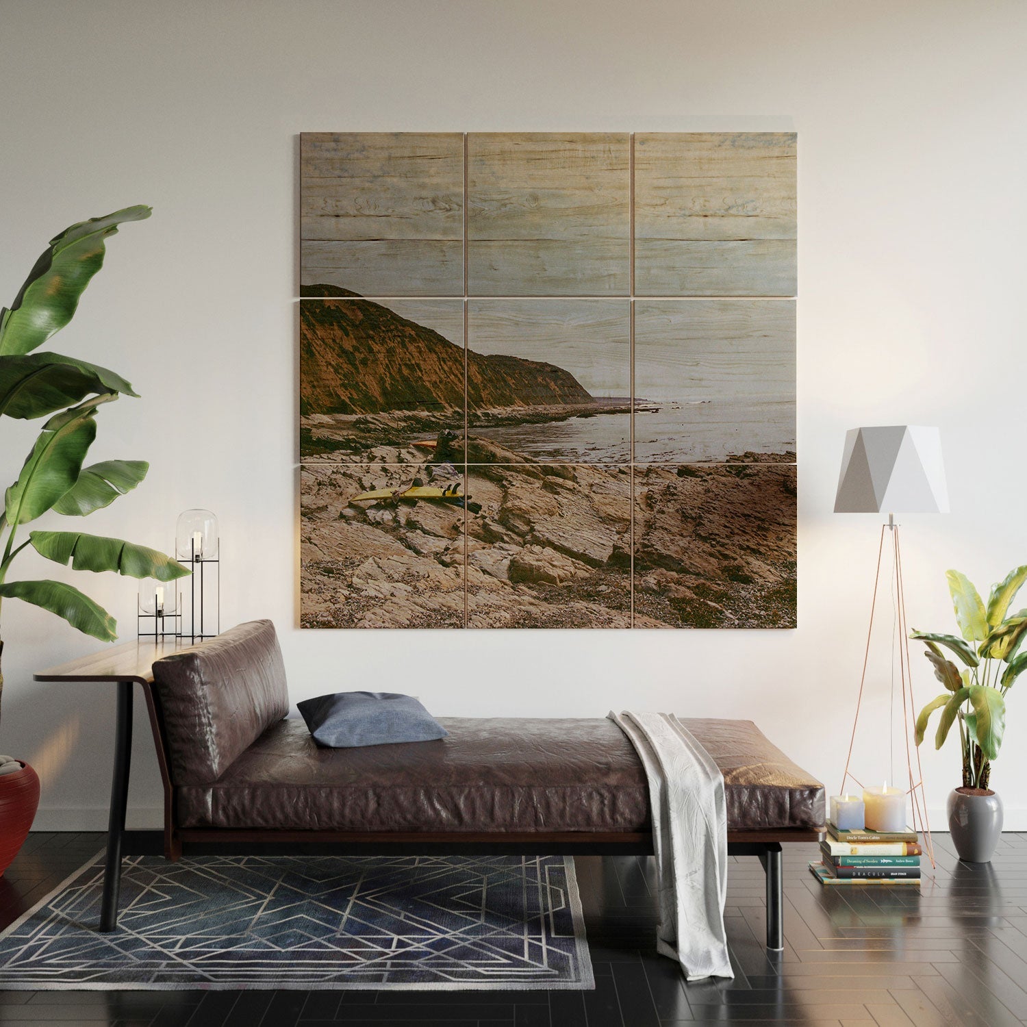 DENY Designs rocky beachside Wood Wall Mural