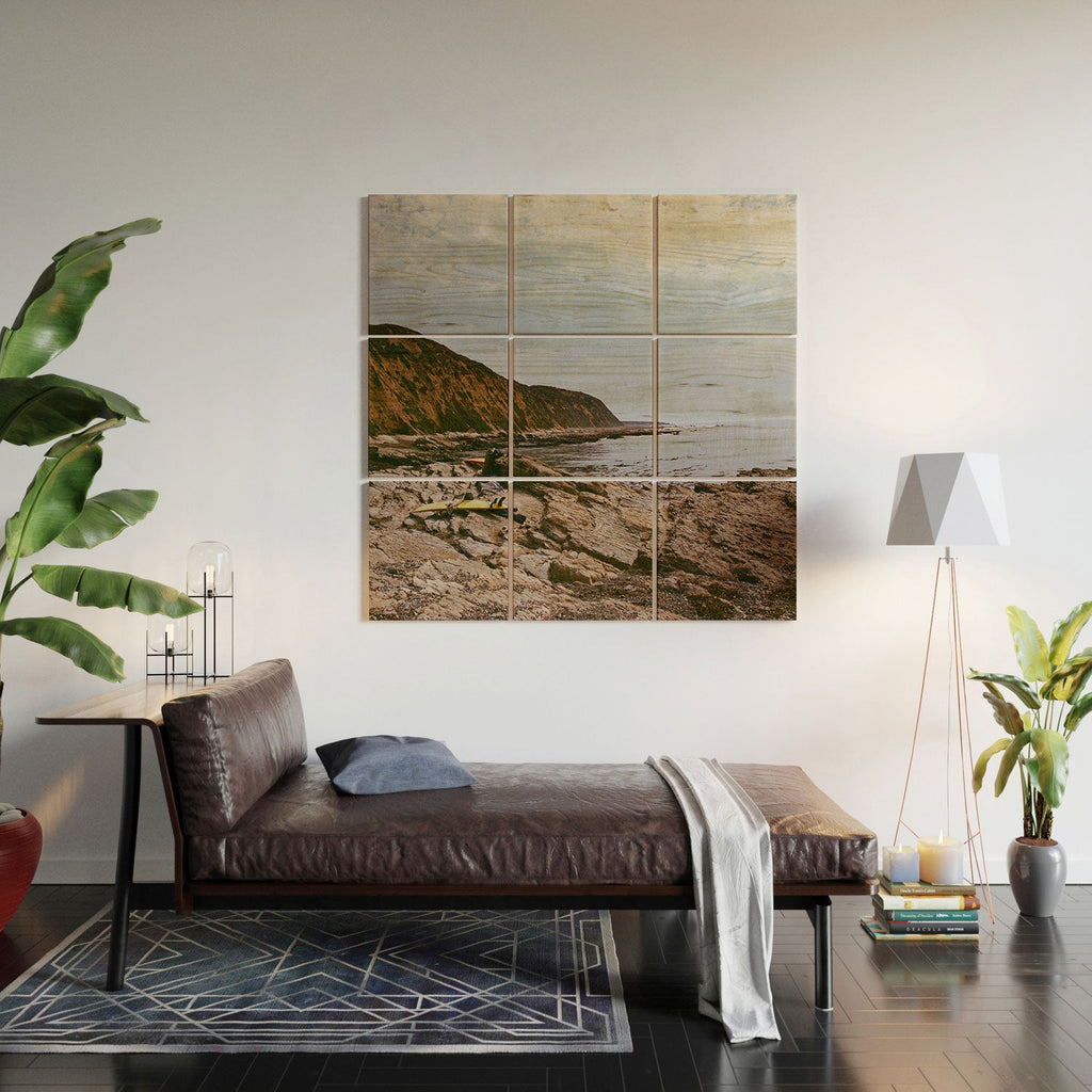 DENY Designs rocky beachside Wood Wall Mural
