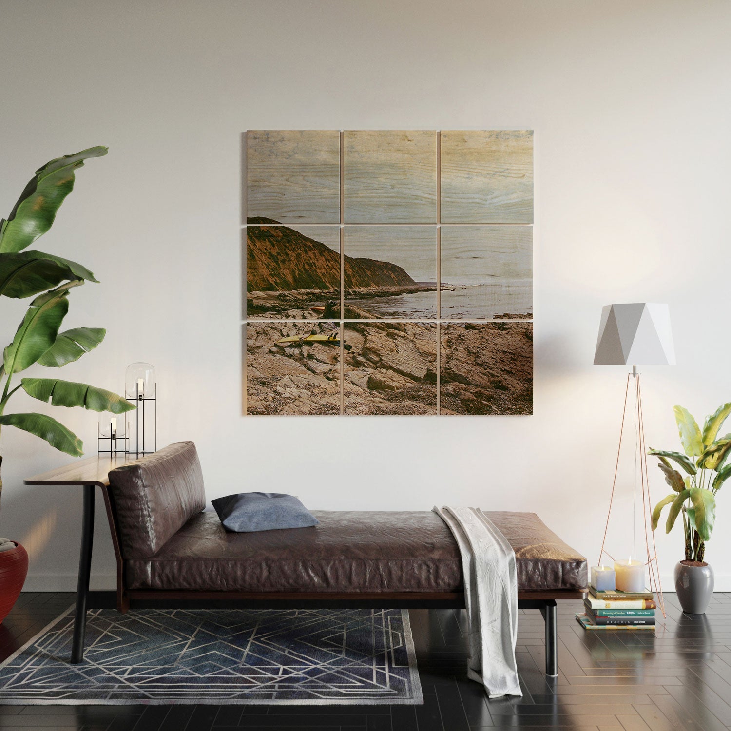 DENY Designs rocky beachside Wood Wall Mural