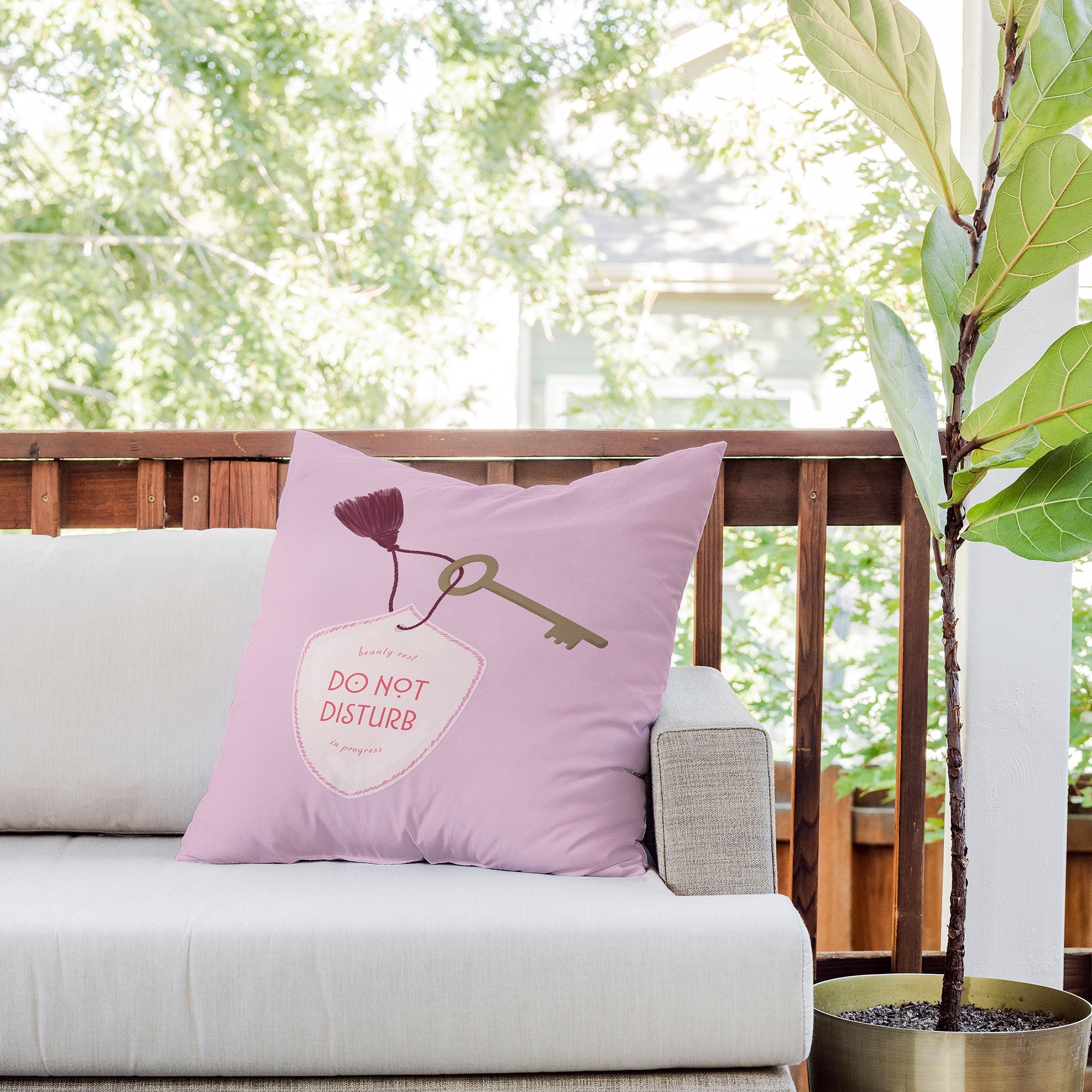 DENY Designs room key Outdoor Throw Pillow