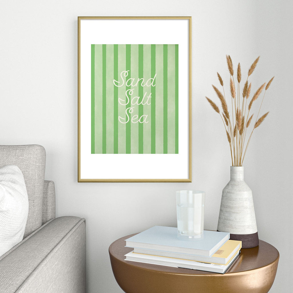 DENY Designs sand salt sea Metal Framed Art Print