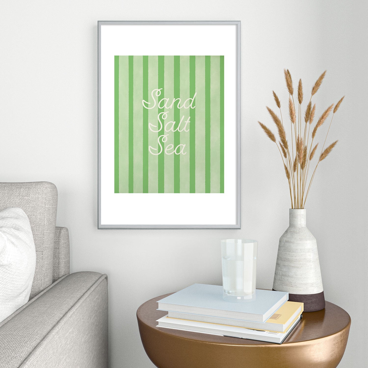 DENY Designs sand salt sea Metal Framed Art Print
