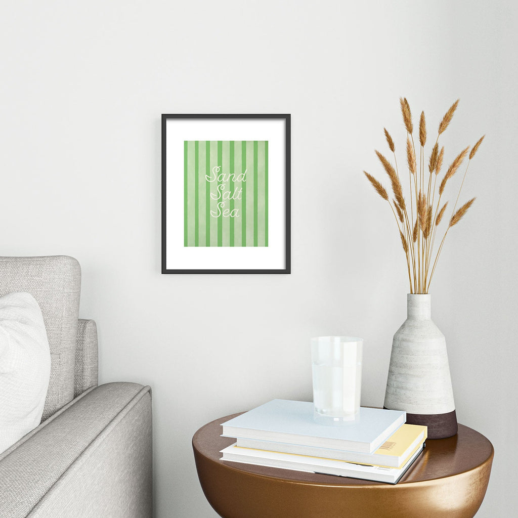 DENY Designs sand salt sea Metal Framed Art Print