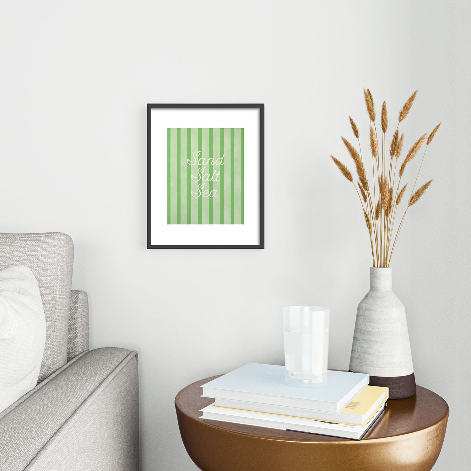 DENY Designs sand salt sea Metal Framed Art Print