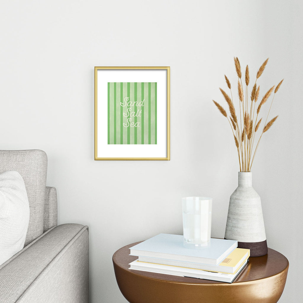 DENY Designs sand salt sea Metal Framed Art Print