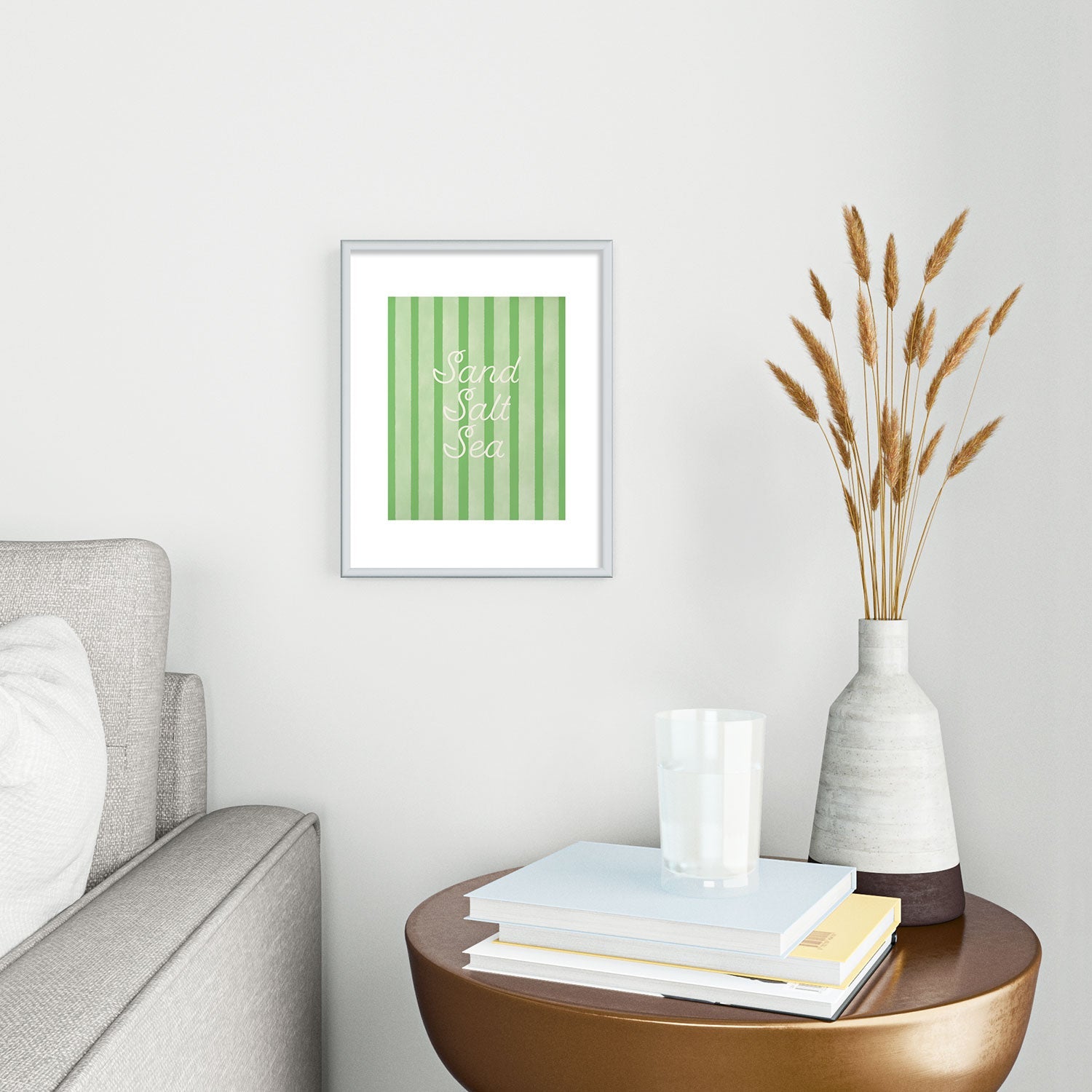 DENY Designs sand salt sea Metal Framed Art Print