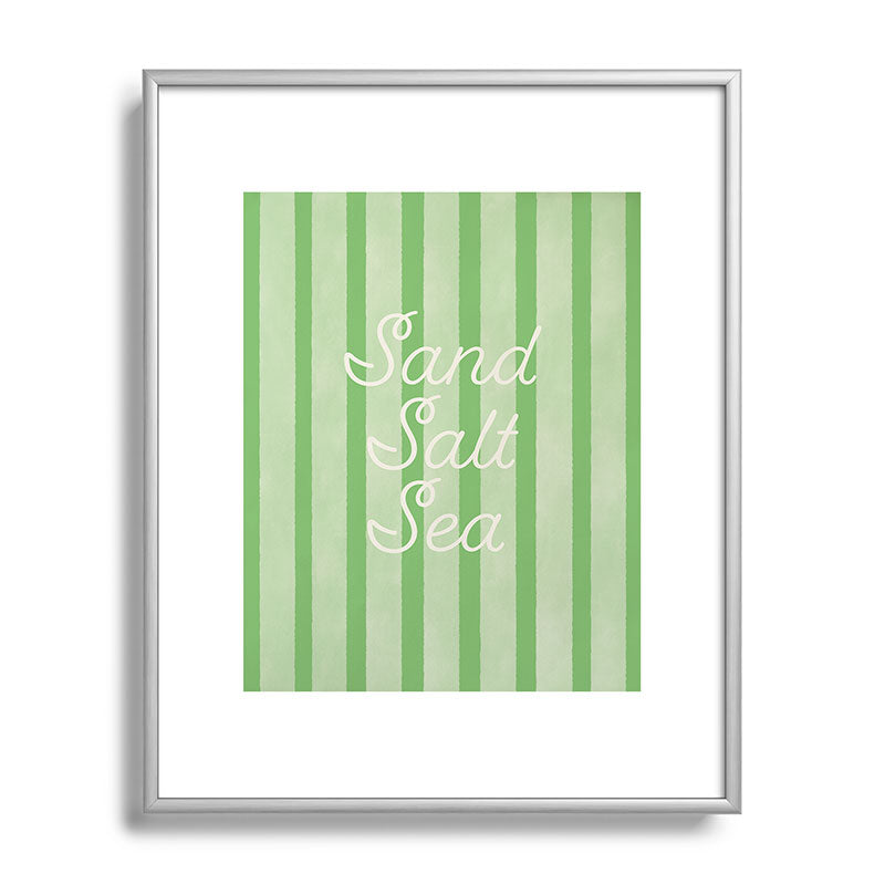 DENY Designs sand salt sea Metal Framed Art Print
