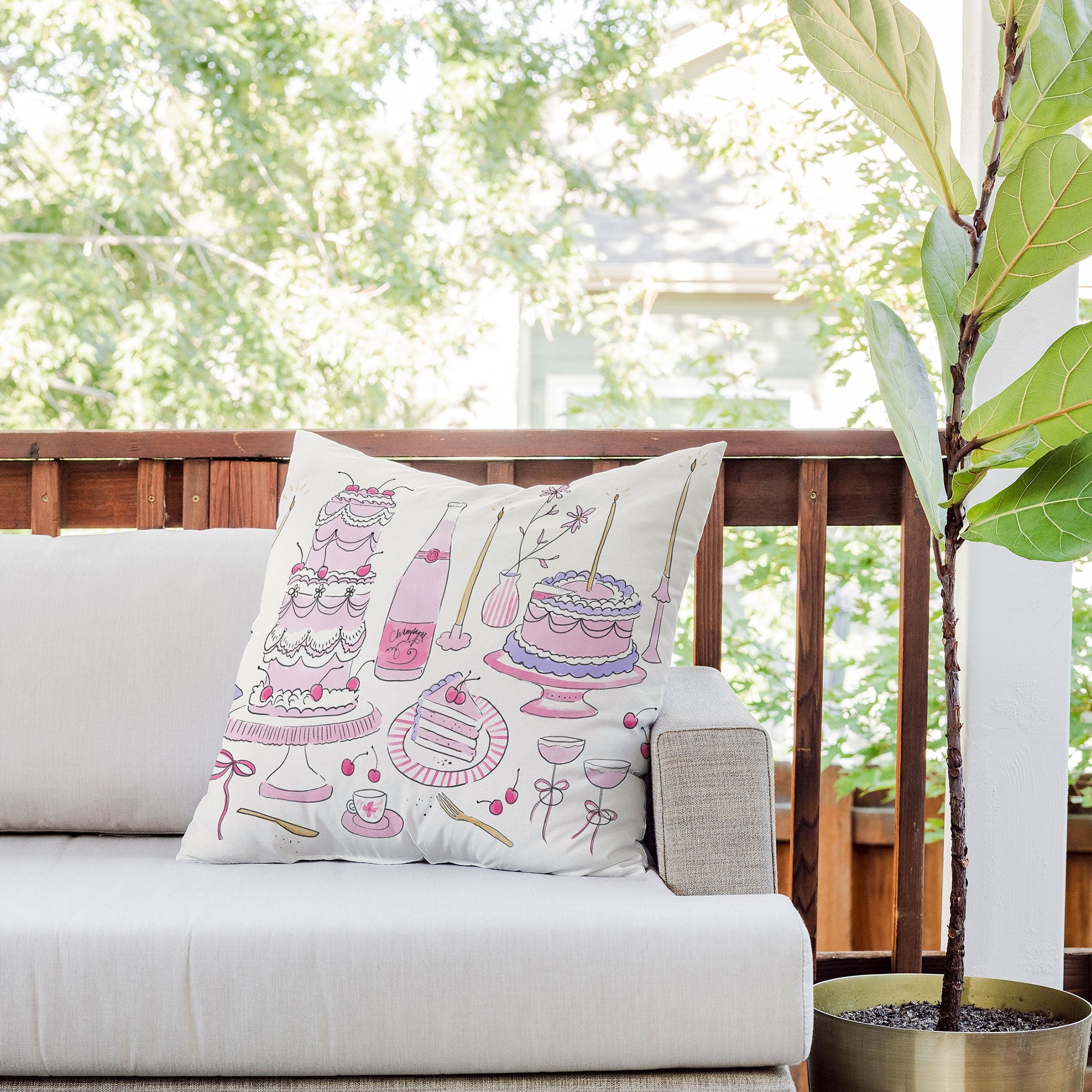DENY Designs southeast preppy afternoon tea Outdoor Throw Pillow