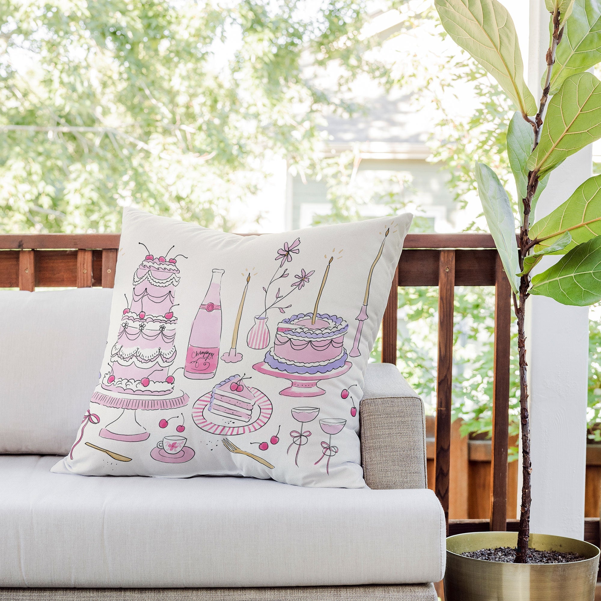 DENY Designs southeast preppy afternoon tea Outdoor Throw Pillow