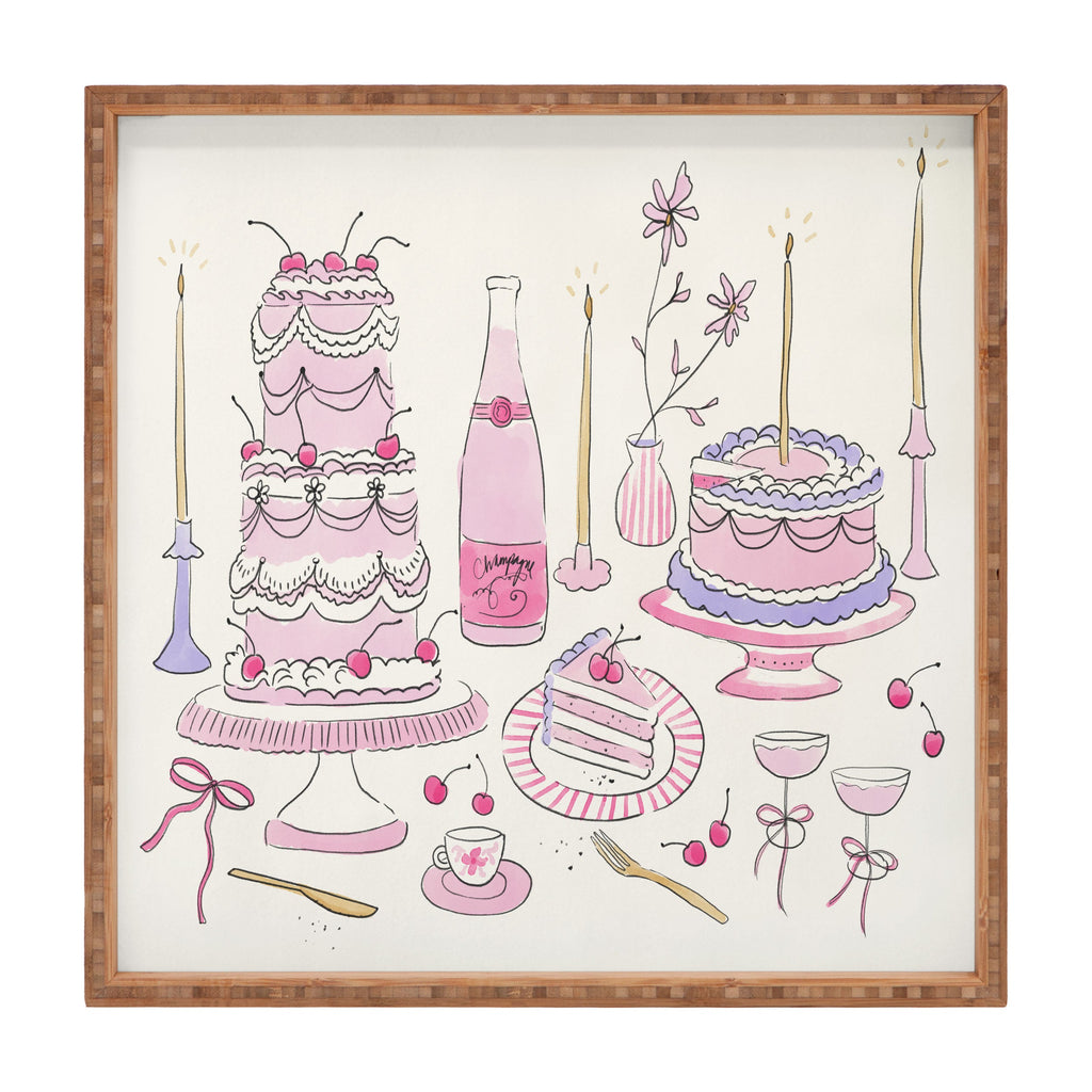 DENY Designs southeast preppy afternoon tea Square Tray