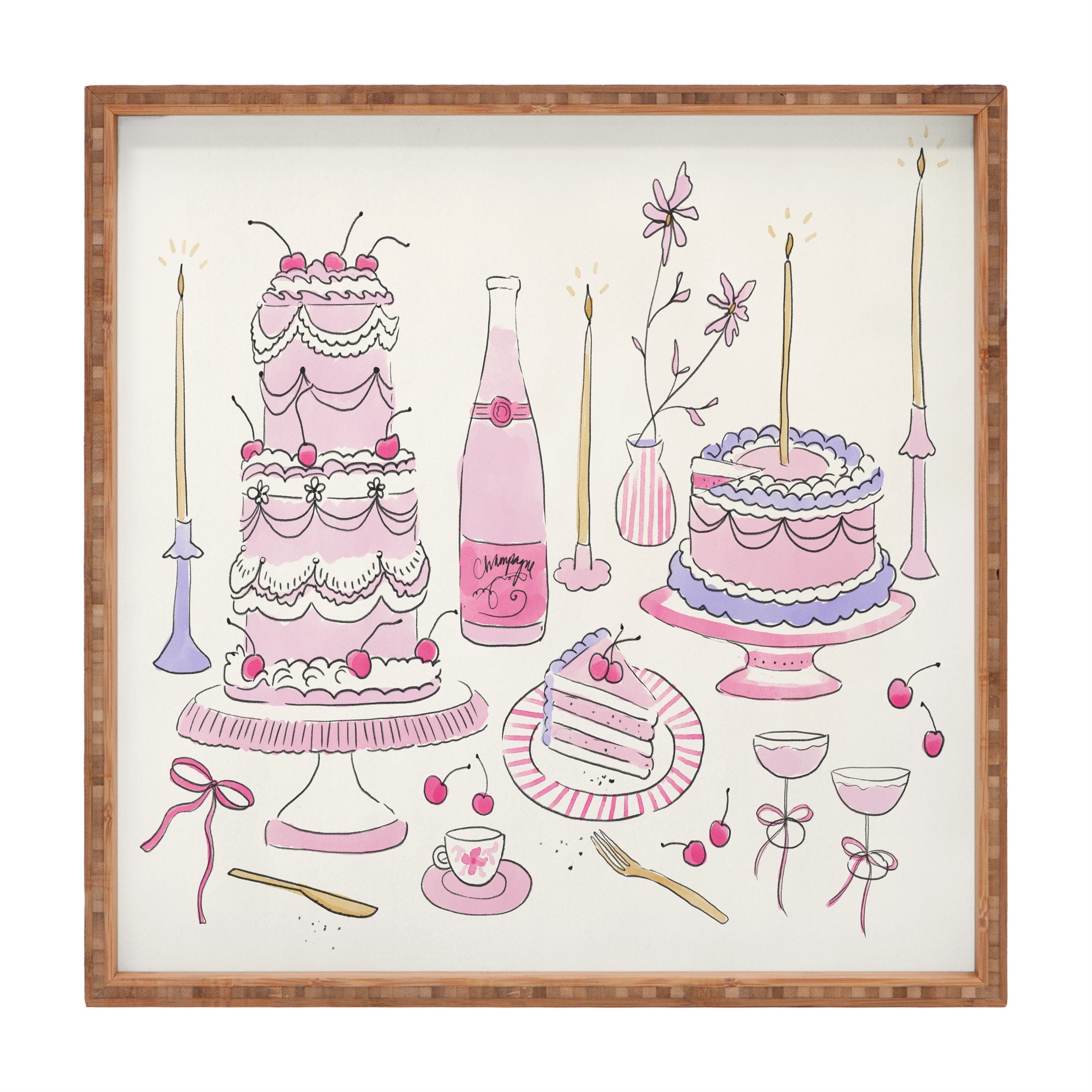 DENY Designs southeast preppy afternoon tea Square Tray