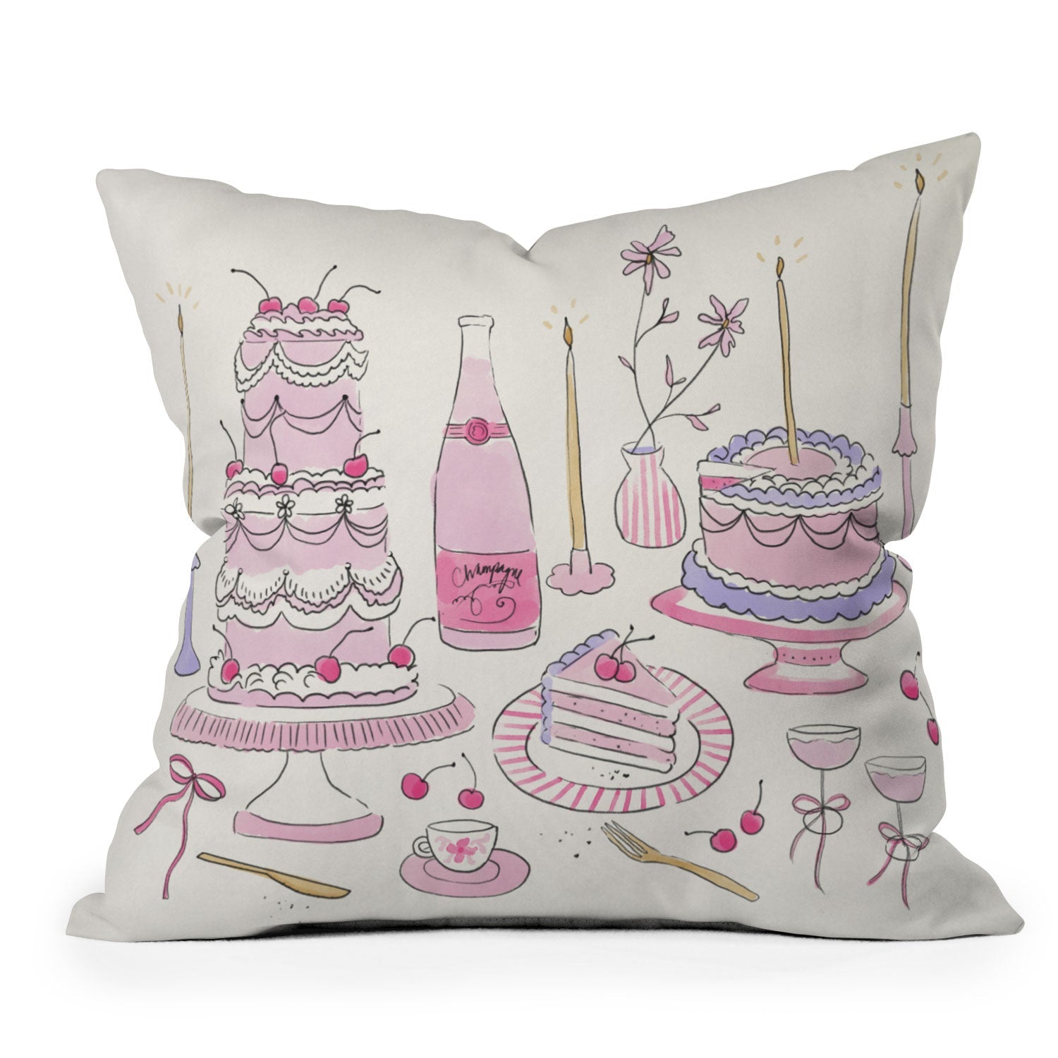 DENY Designs southeast preppy afternoon tea Outdoor Throw Pillow