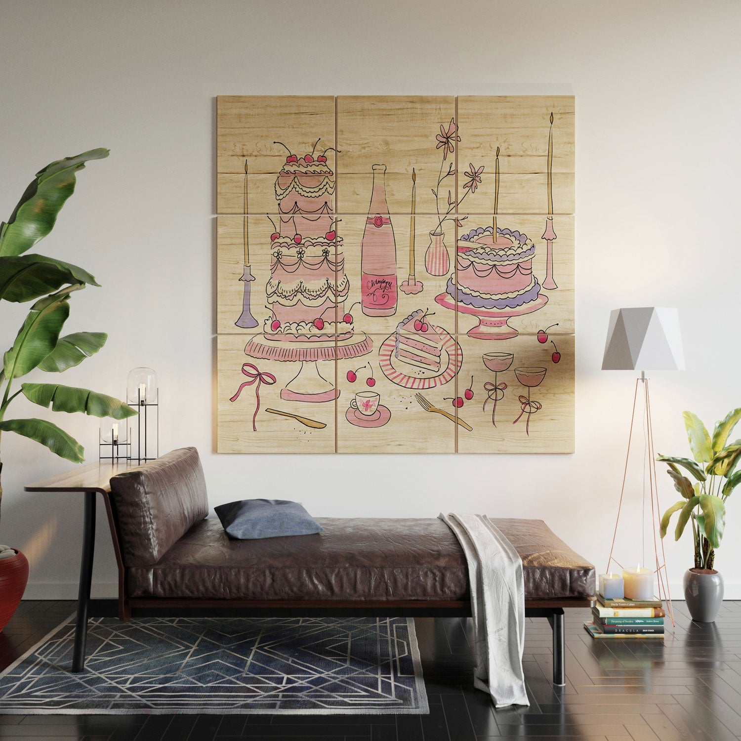 DENY Designs southeast preppy afternoon tea Wood Wall Mural
