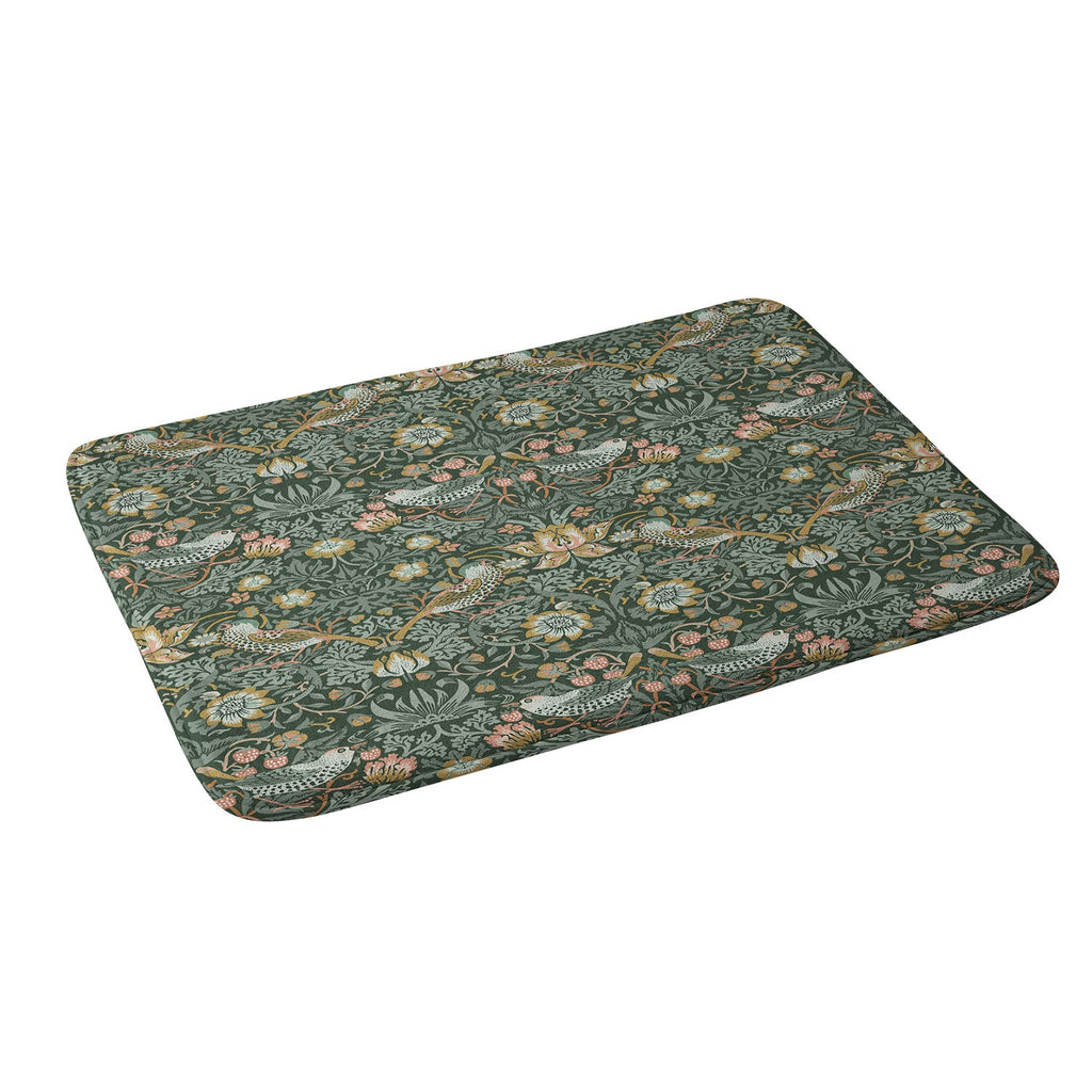 DENY Designs Strawberry Thief Green Memory Foam Bath Mat
