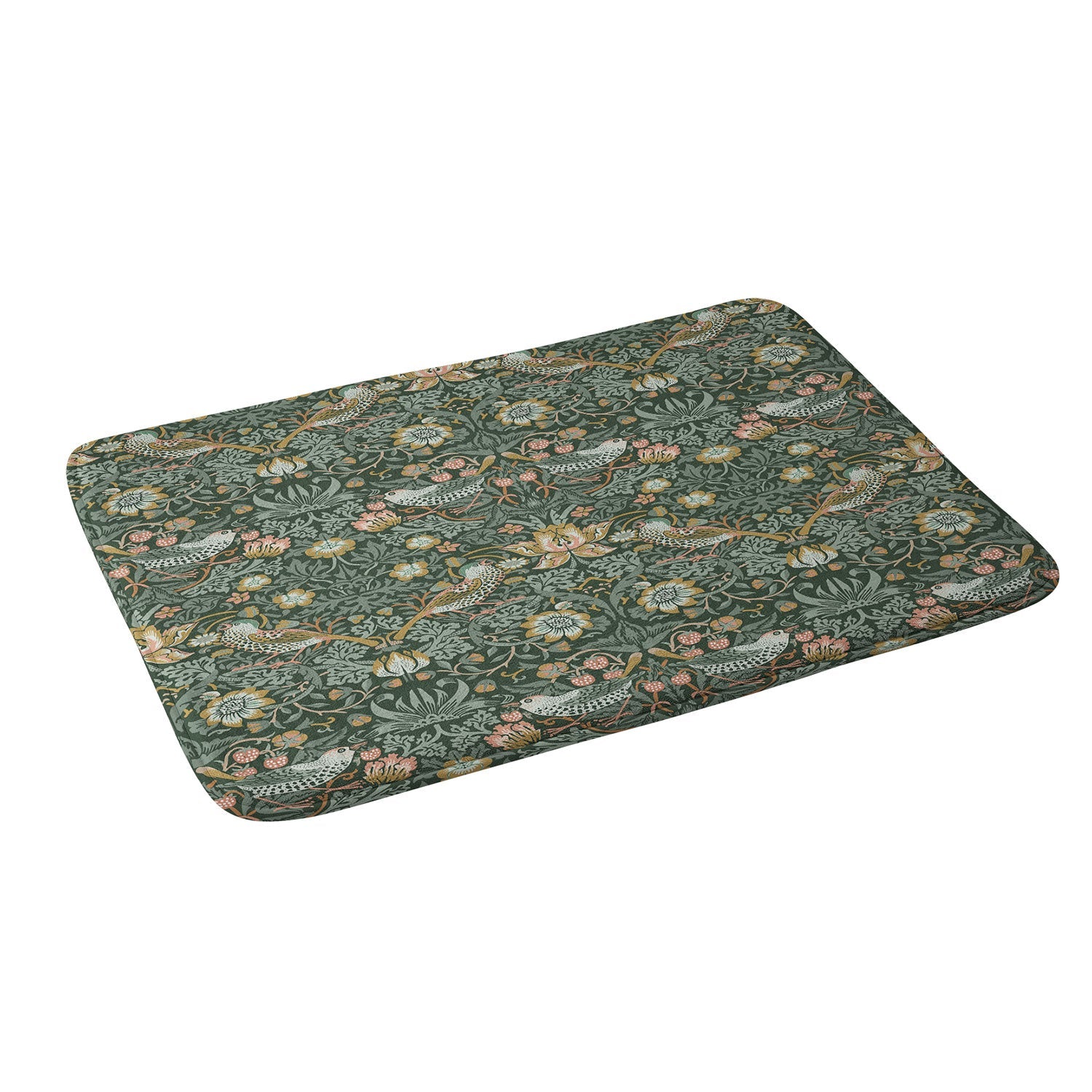 DENY Designs Strawberry Thief Green Memory Foam Bath Mat