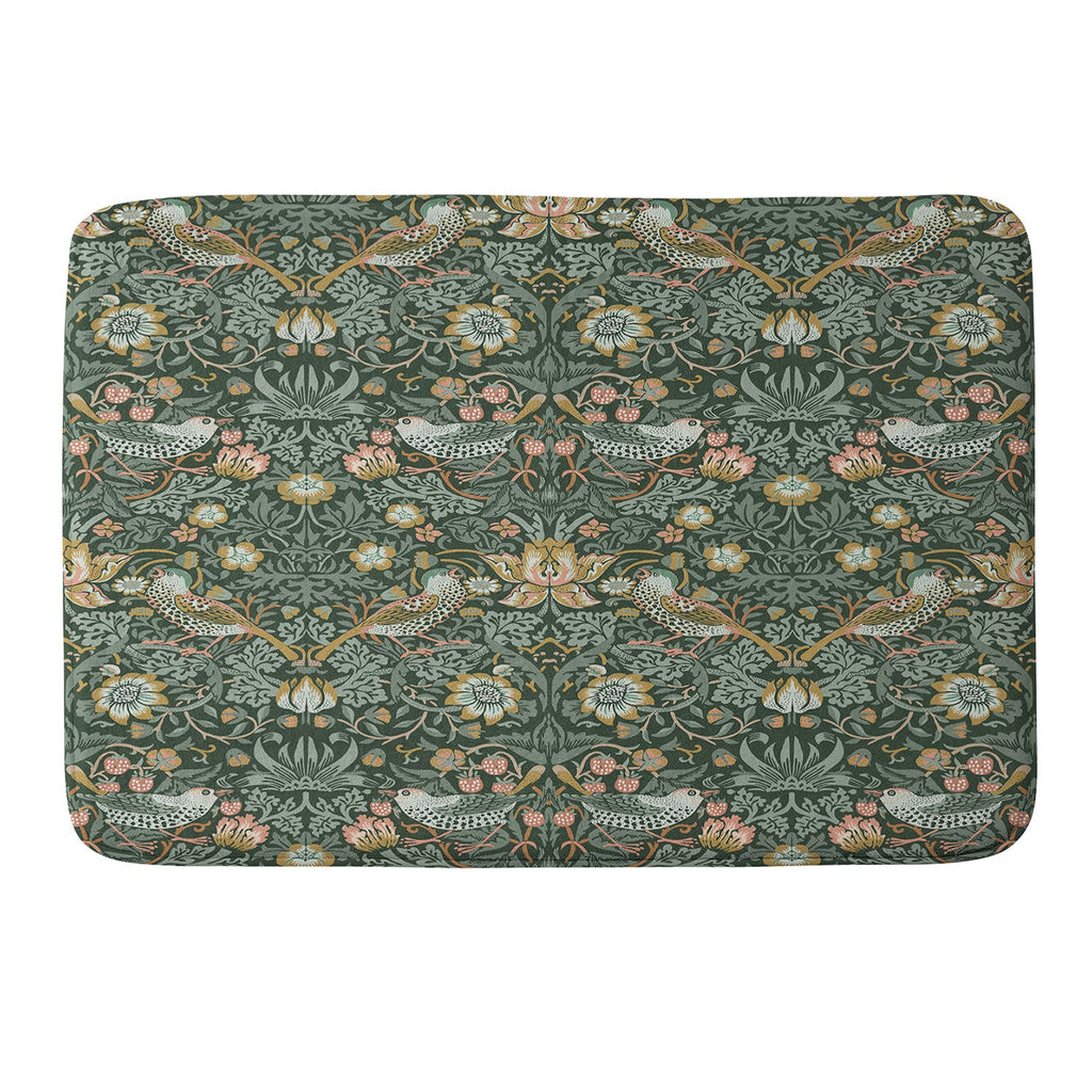 DENY Designs Strawberry Thief Green Memory Foam Bath Mat
