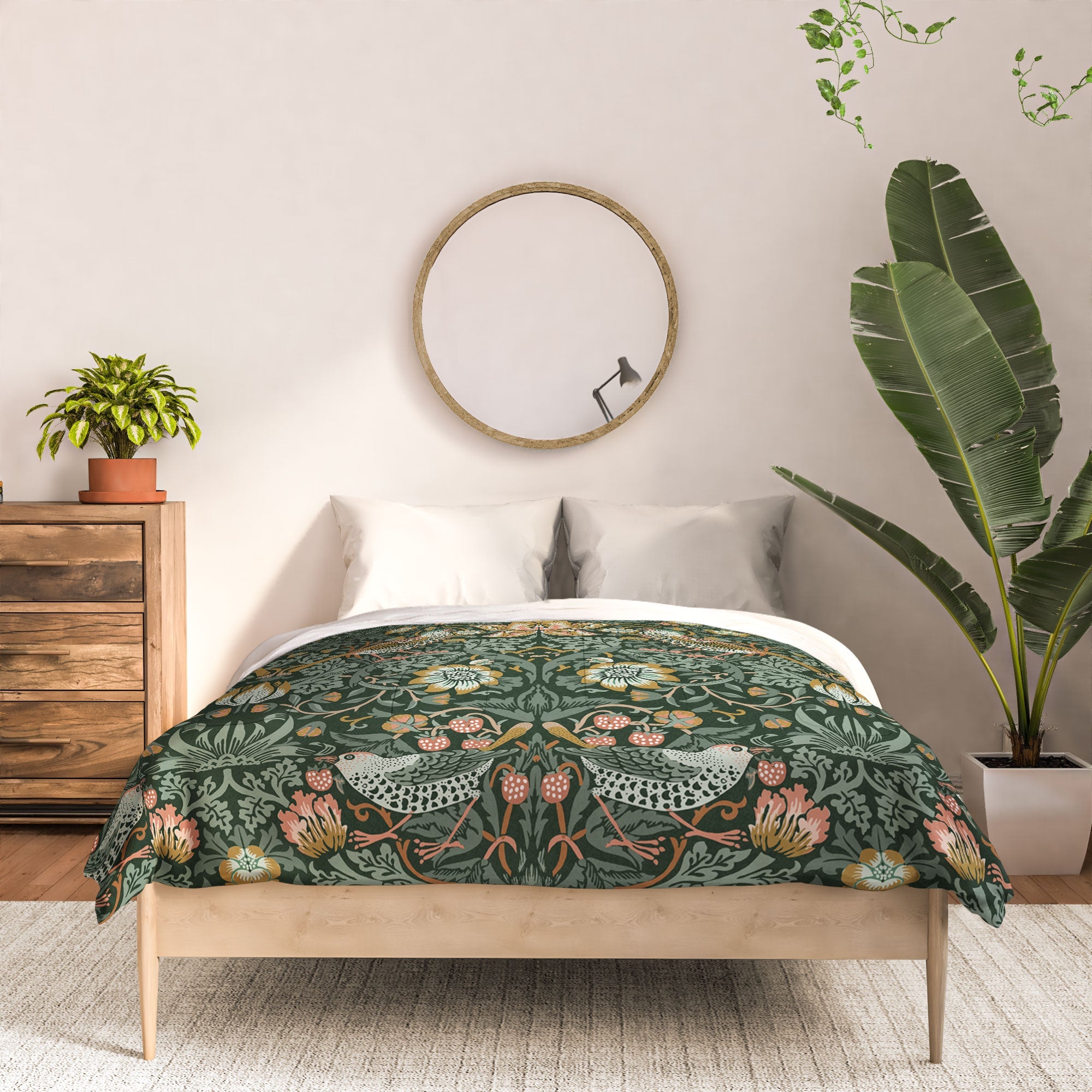 DENY Designs Strawberry Thief Green Comforter