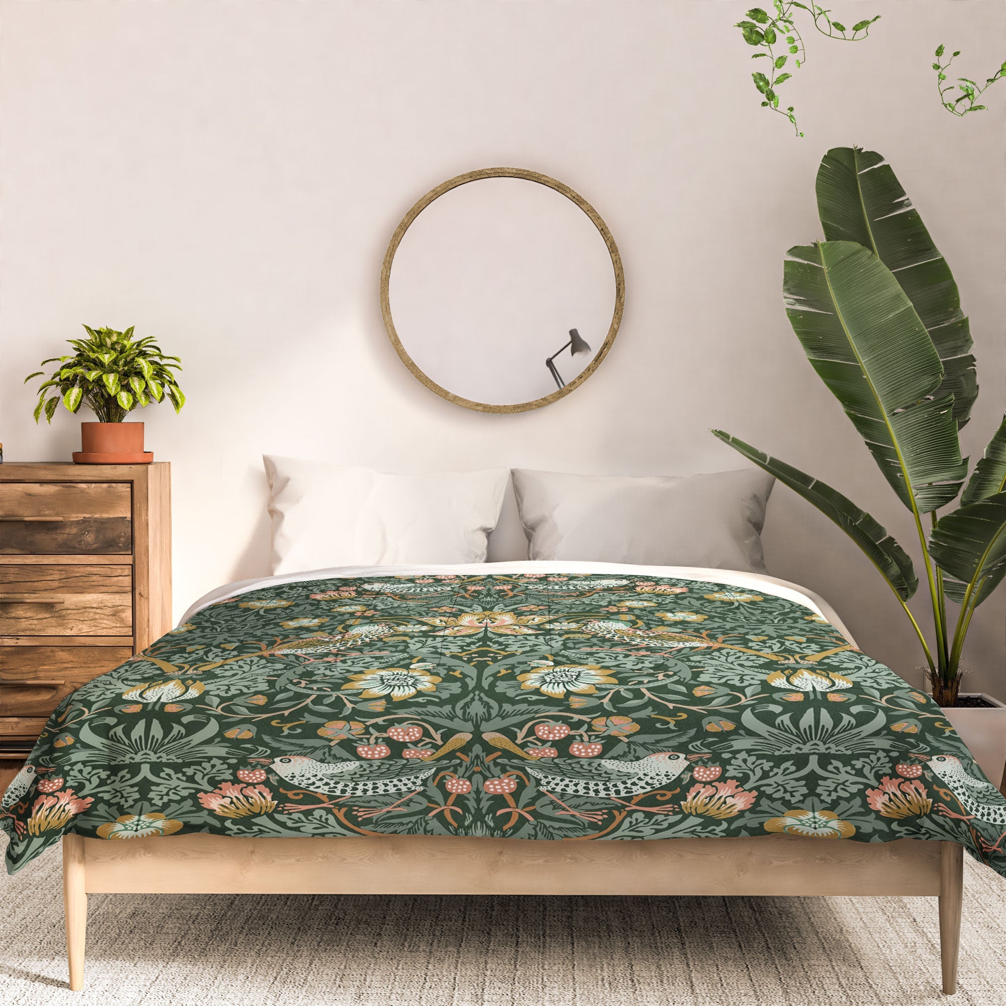 DENY Designs Strawberry Thief Green Comforter