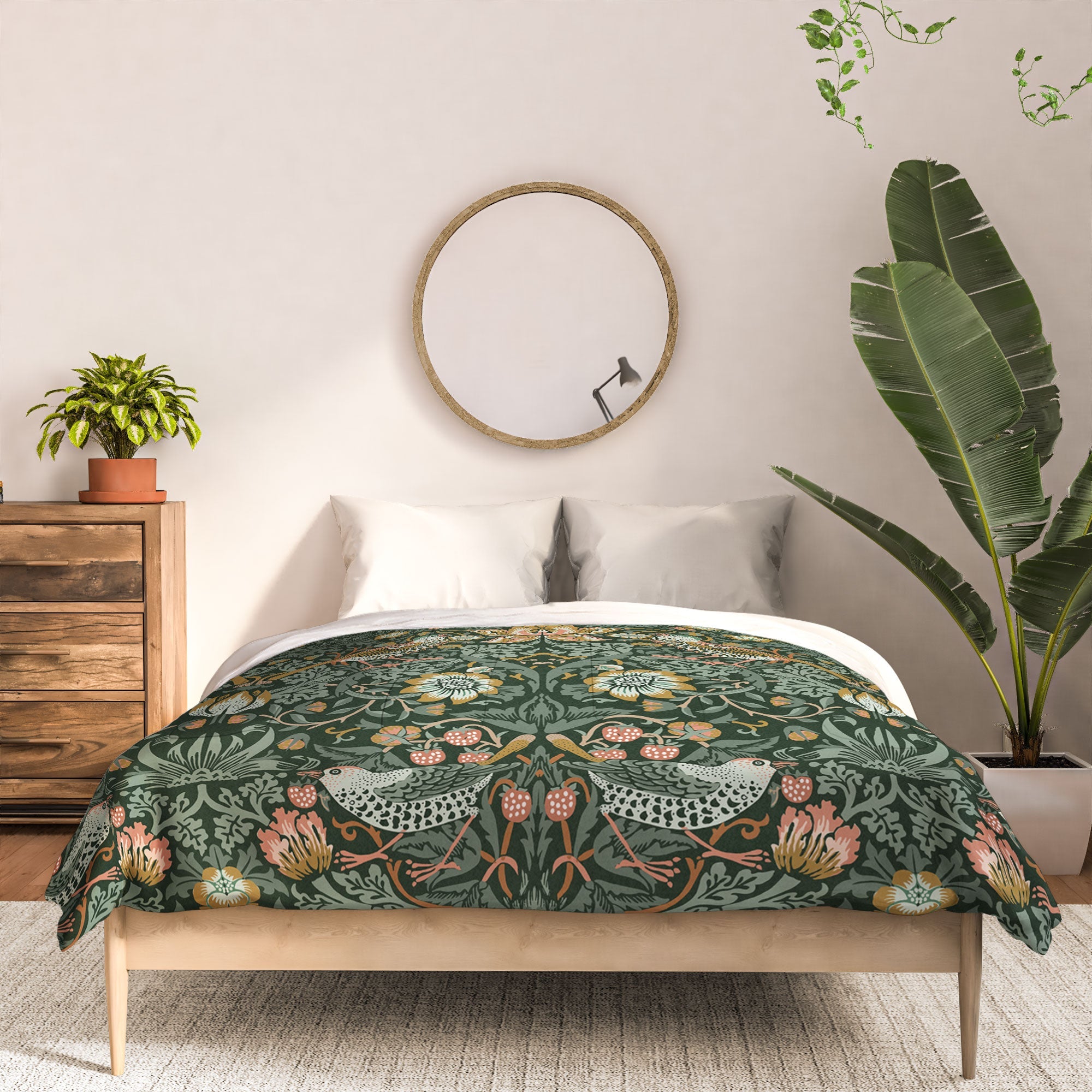 DENY Designs Strawberry Thief Green Comforter