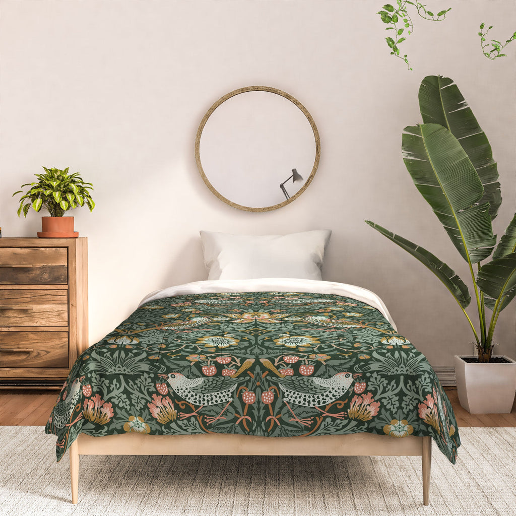 DENY Designs Strawberry Thief Green Comforter