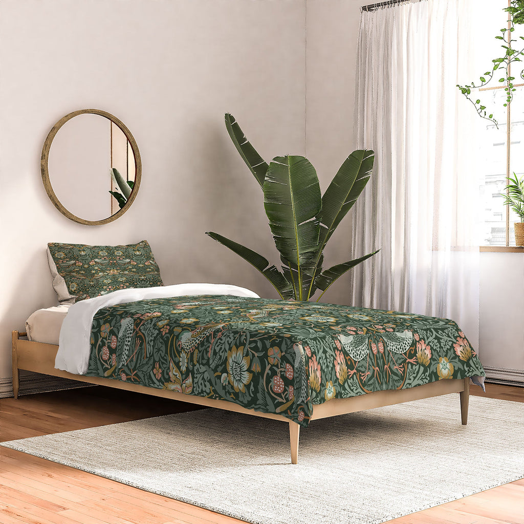 DENY Designs Strawberry Thief Green Comforter