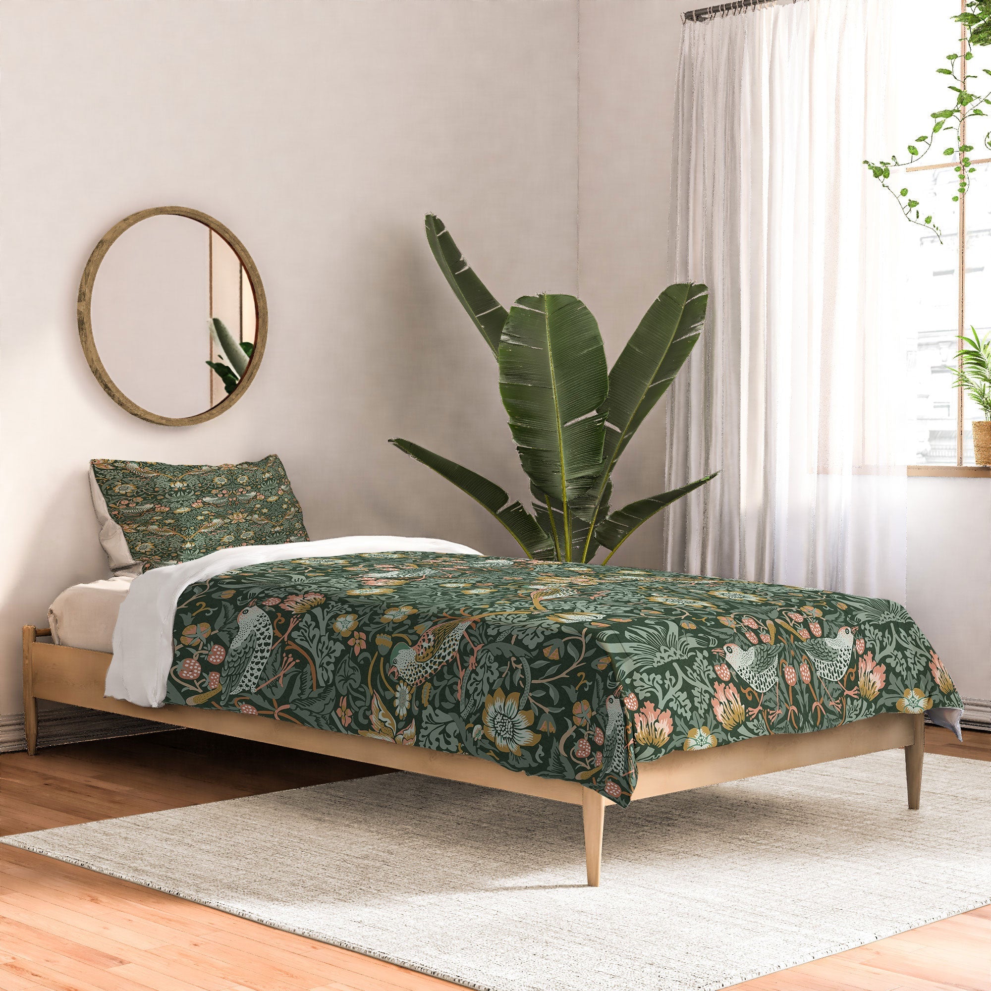 DENY Designs Strawberry Thief Green Comforter