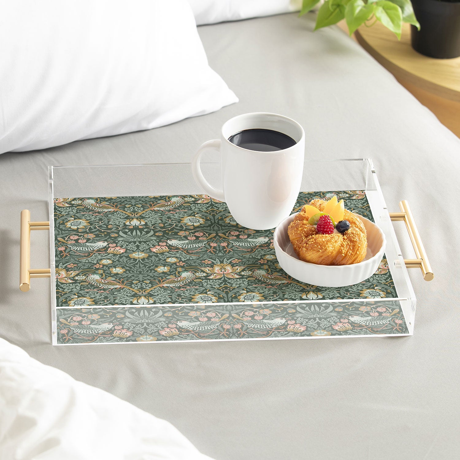 DENY Designs Strawberry Thief Green Acrylic Tray