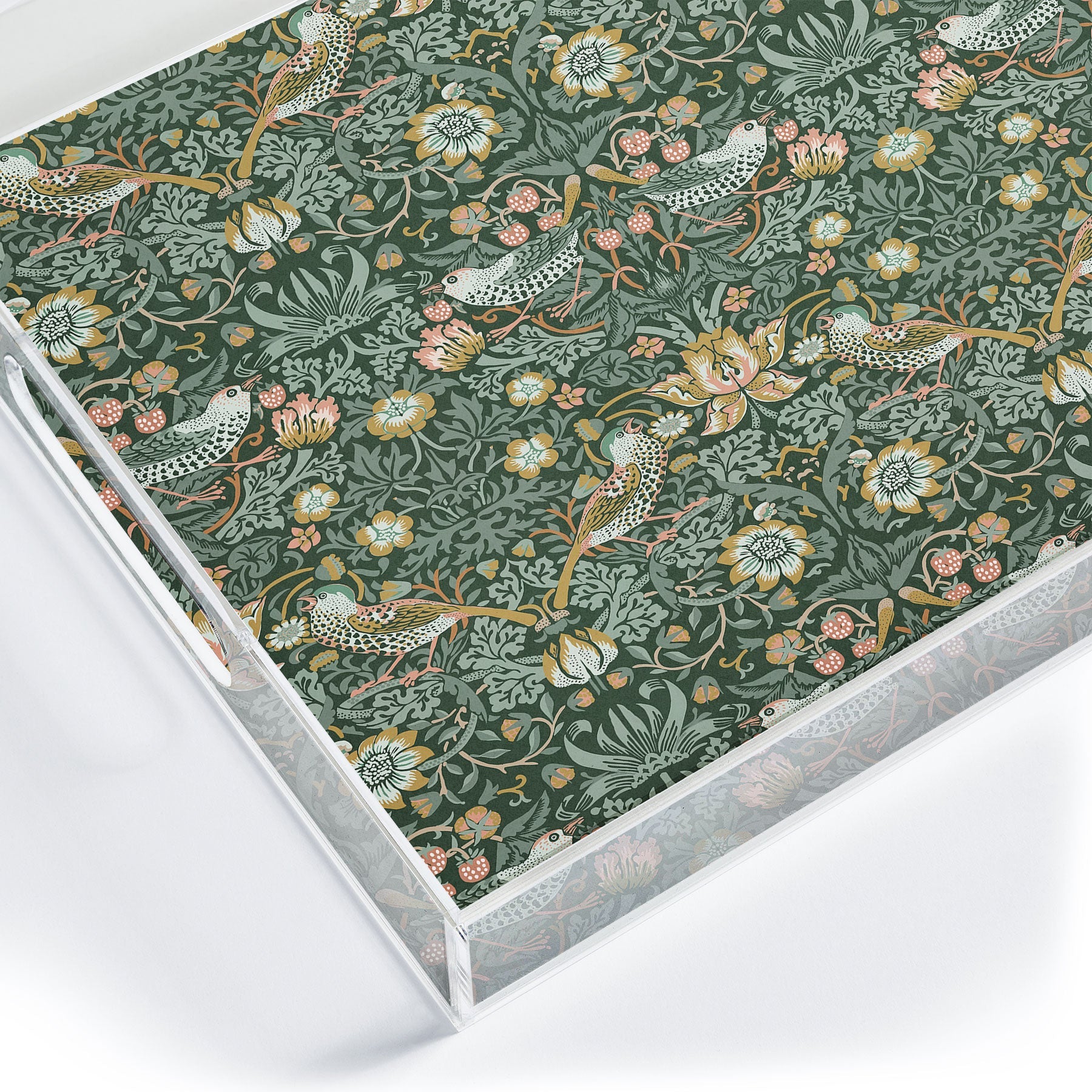 DENY Designs Strawberry Thief Green Acrylic Tray