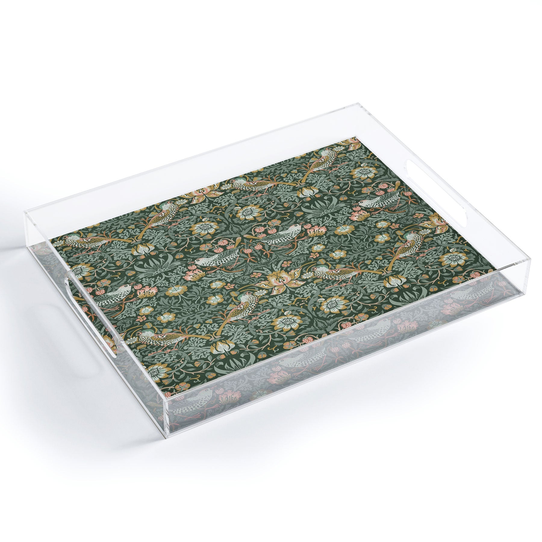 DENY Designs Strawberry Thief Green Acrylic Tray