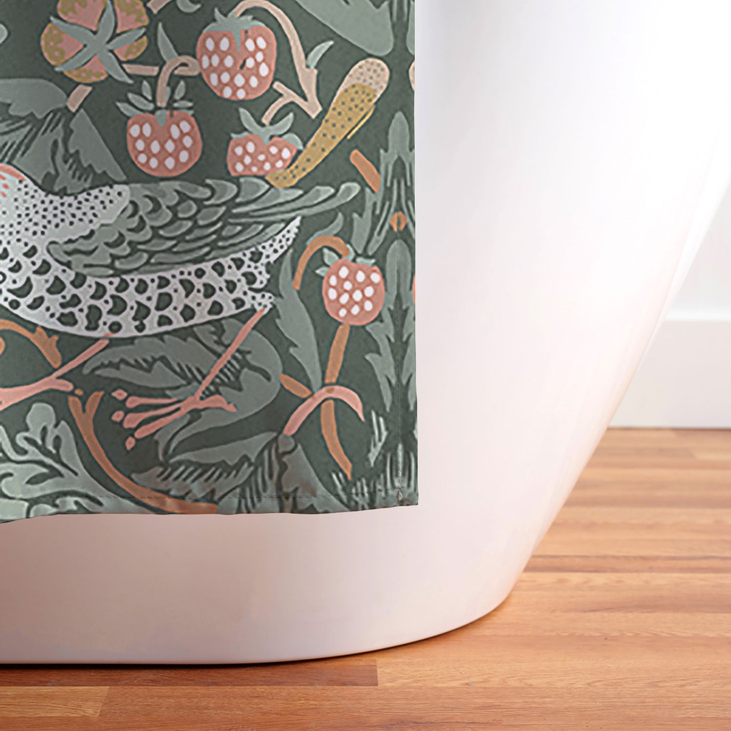 DENY Designs Strawberry Thief Green Shower Curtain