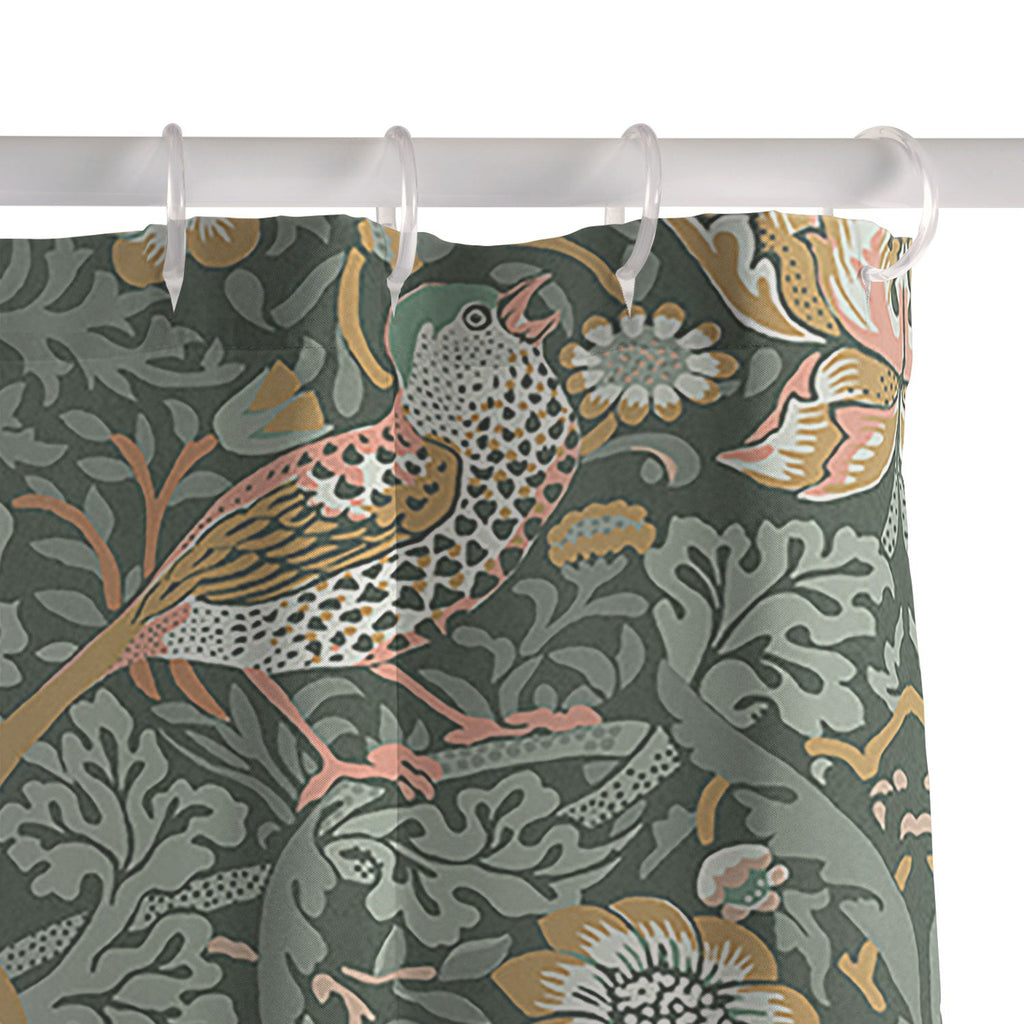 DENY Designs Strawberry Thief Green Shower Curtain
