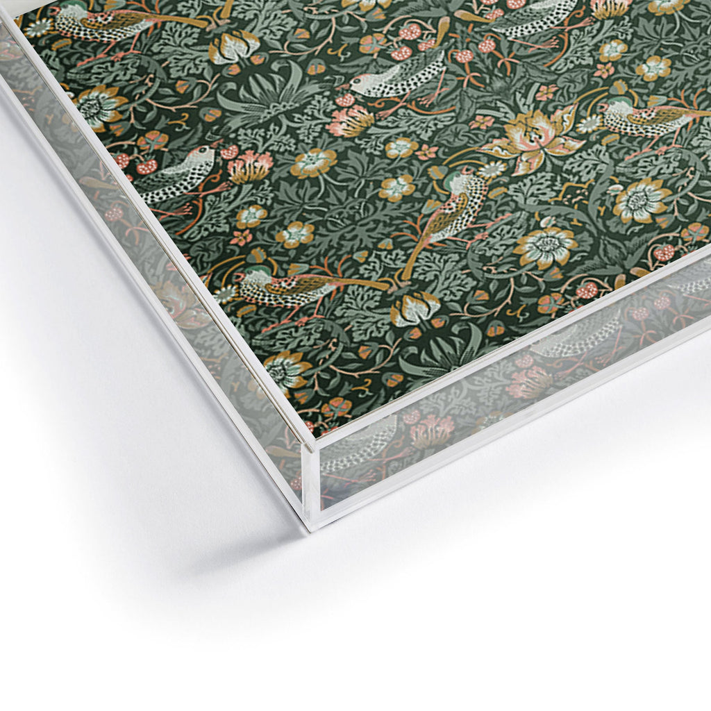 DENY Designs Strawberry Thief Green Acrylic Tray