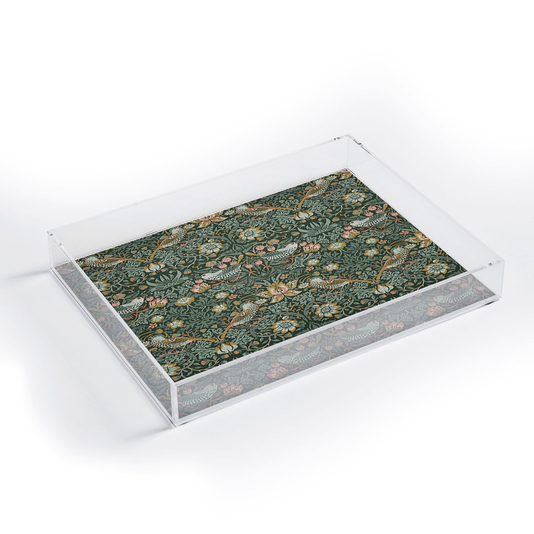 DENY Designs Strawberry Thief Green Acrylic Tray