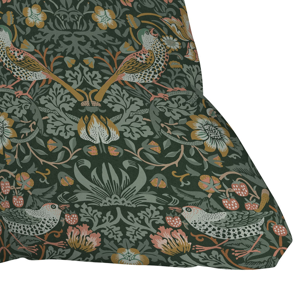 DENY Designs Strawberry Thief Green Outdoor Throw Pillow