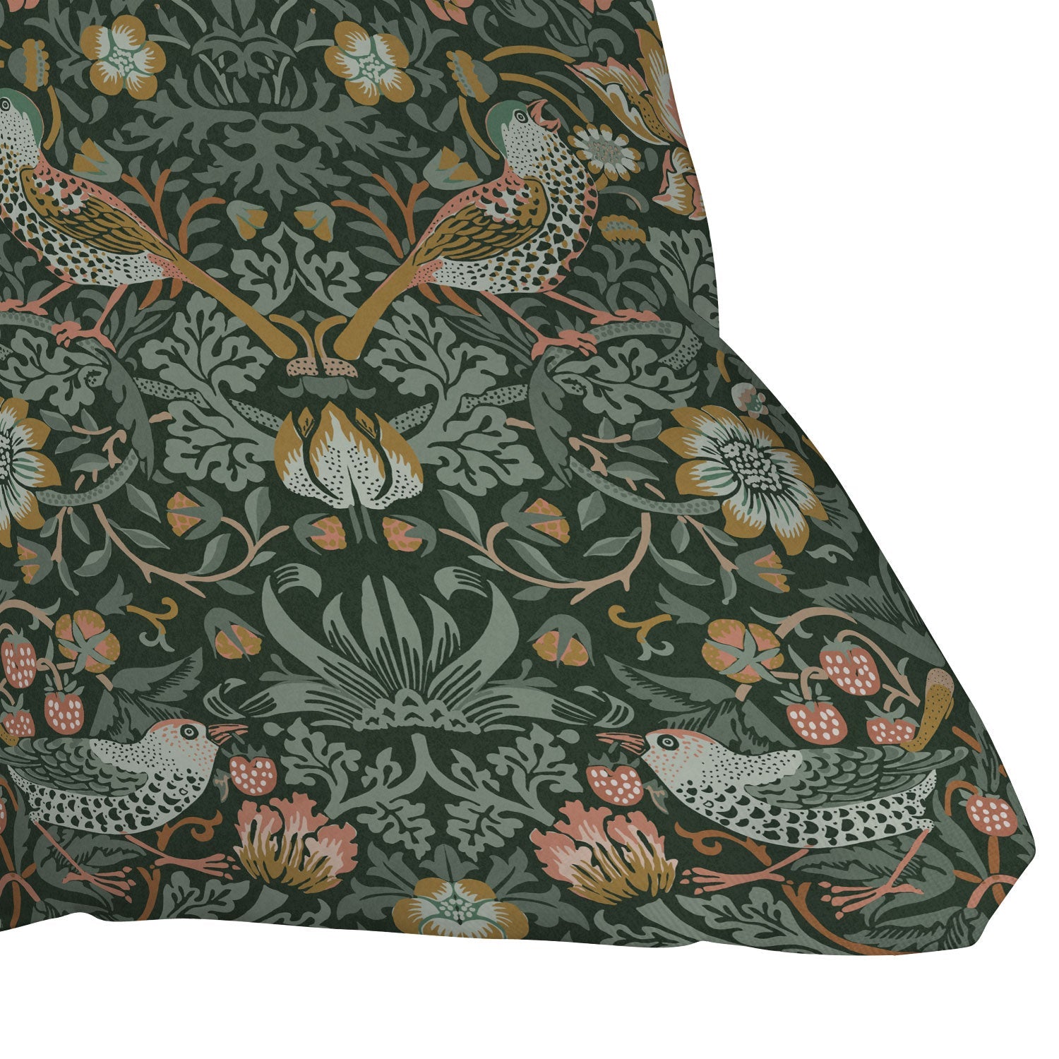 DENY Designs Strawberry Thief Green Outdoor Throw Pillow