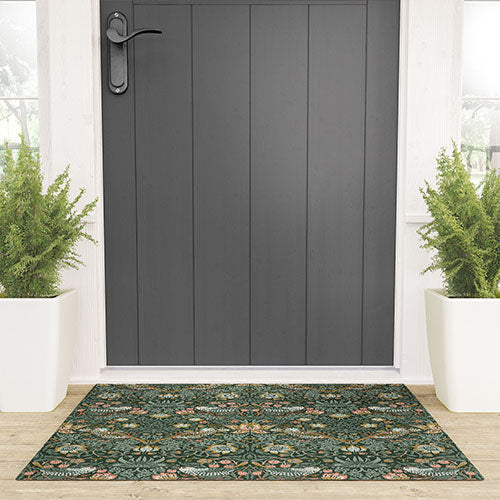 DENY Designs Strawberry Thief Green Welcome Mat