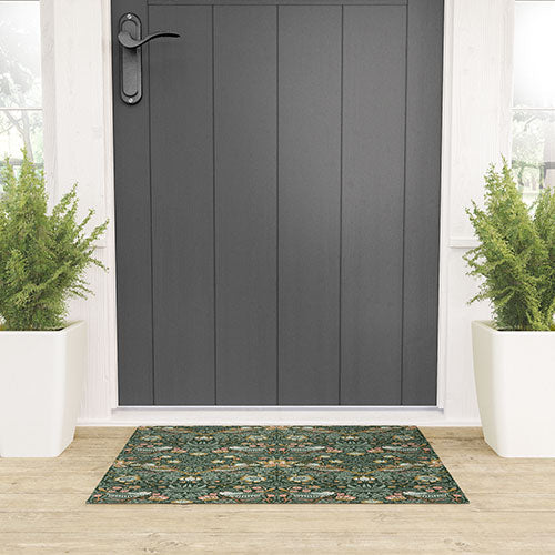 DENY Designs Strawberry Thief Green Welcome Mat