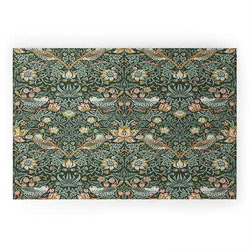 DENY Designs Strawberry Thief Green Welcome Mat