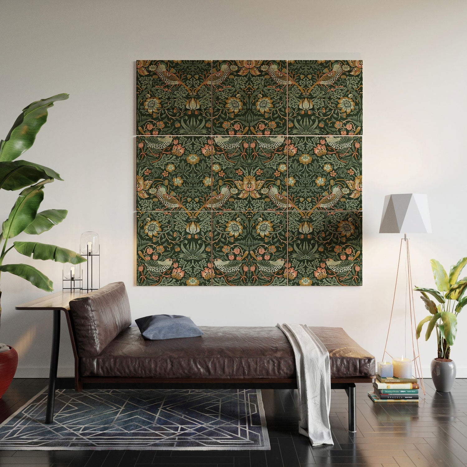 DENY Designs Strawberry Thief Green Wood Wall Mural