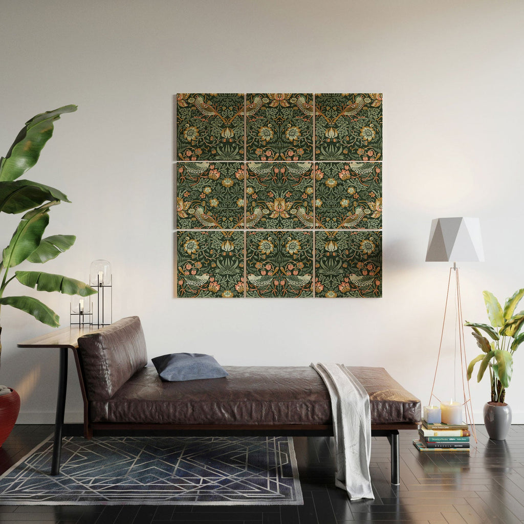 DENY Designs Strawberry Thief Green Wood Wall Mural