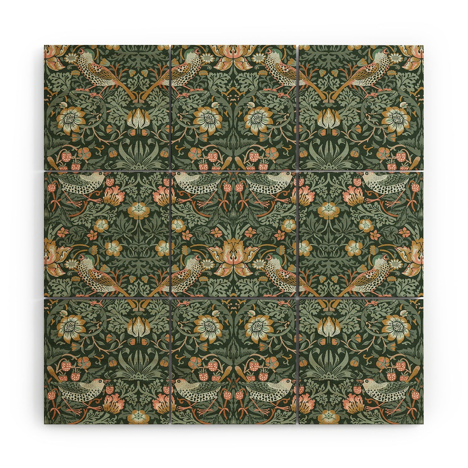 DENY Designs Strawberry Thief Green Wood Wall Mural